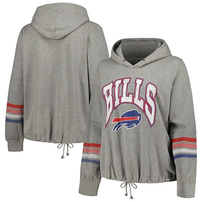 Women's '47 Heather Gray Buffalo Bills Plus Upland Bennett Pullover Hoodie