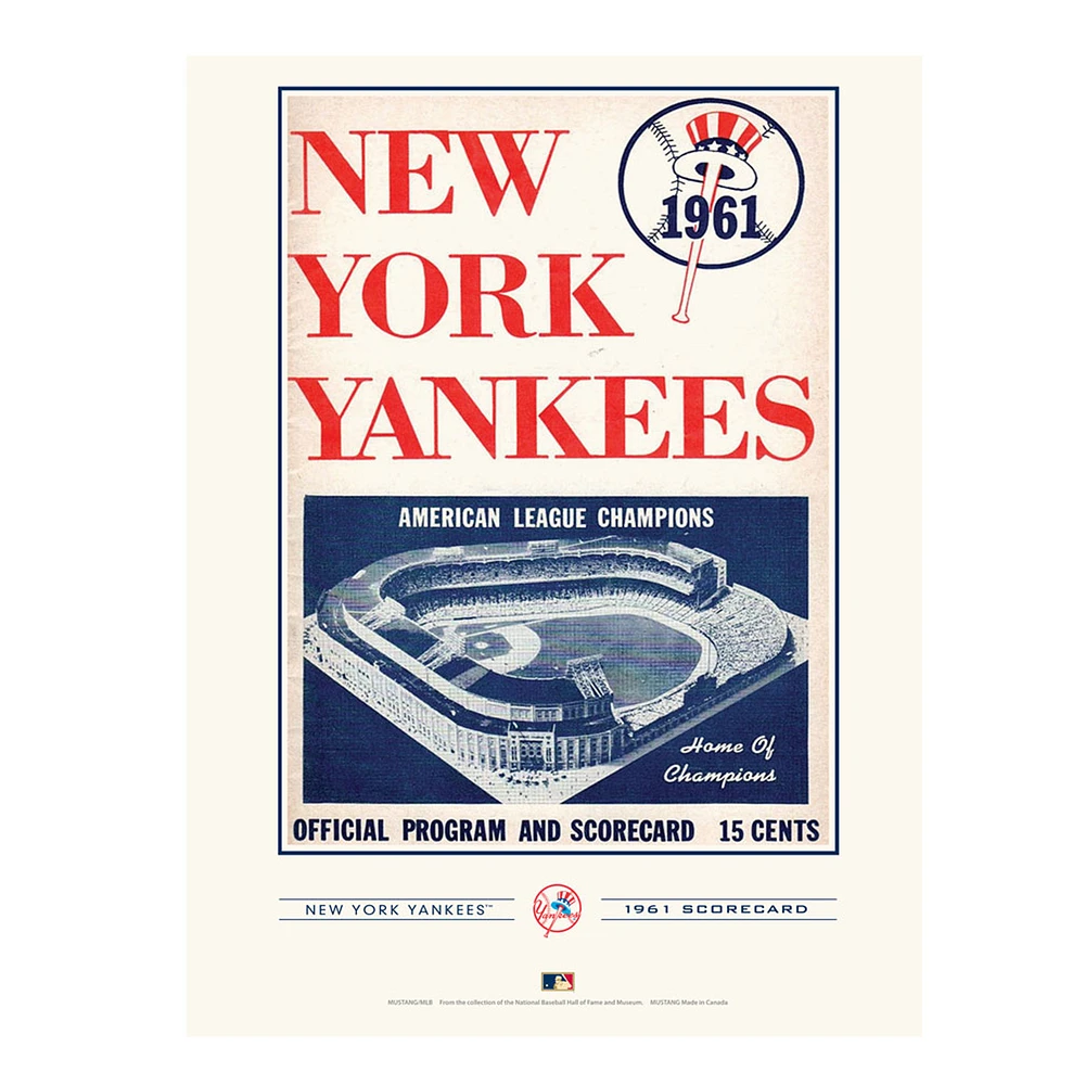 New York Yankees 12" x 16" 1961 Program Cover Art Print