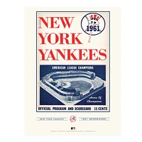 New York Yankees 12" x 16" 1961 Program Cover Art Print