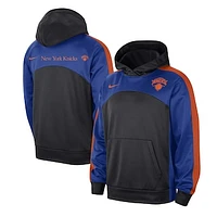 Men's Nike Black/Blue New York Knicks Authentic Starting Five Force Performance Pullover Hoodie