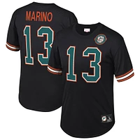 Men's Mitchell & Ness Dan Marino Black Miami Dolphins Big Tall Mesh Player Name Number Top