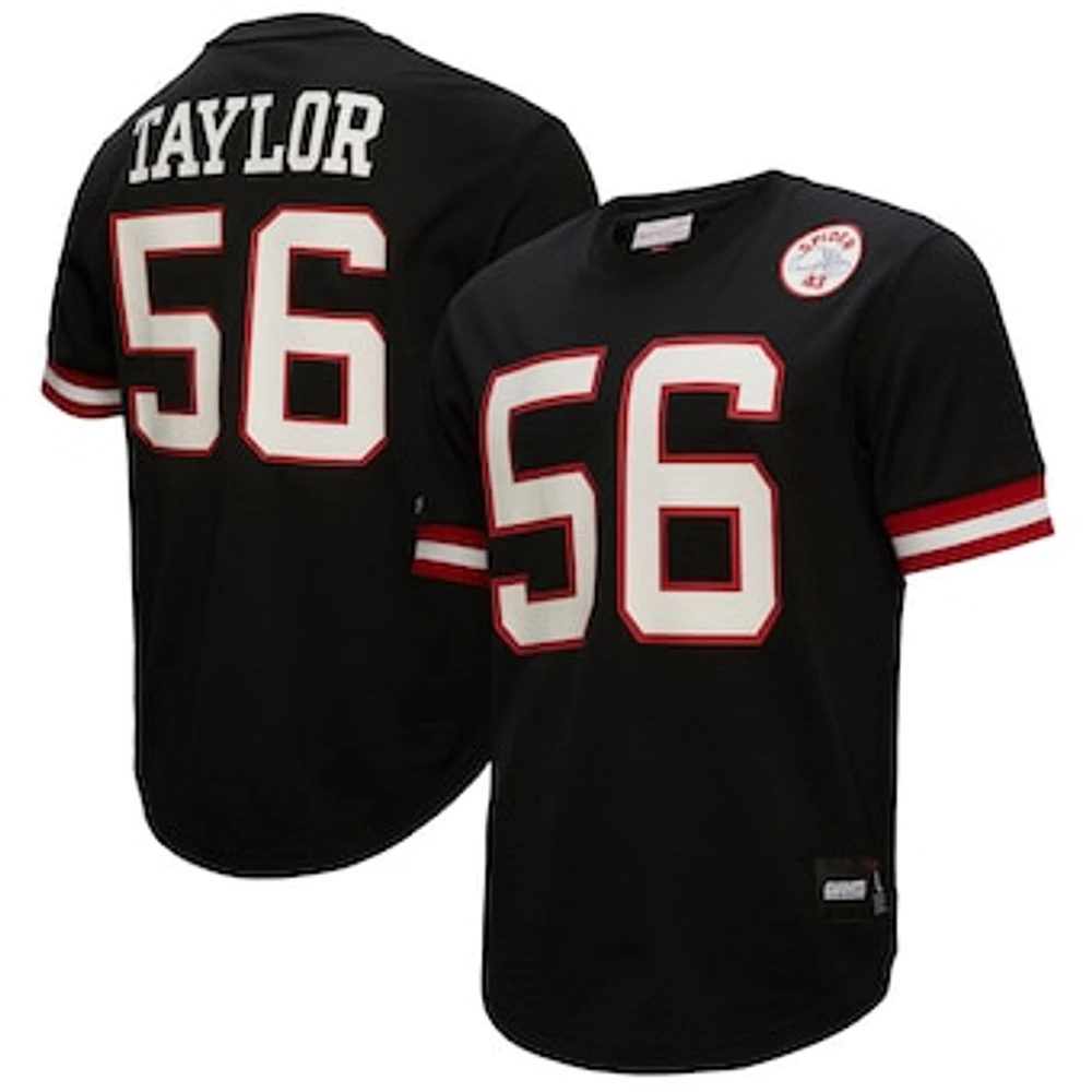 Men's Mitchell & Ness Lawrence Taylor Black New York Giants Big Tall Mesh Player Name Number Top