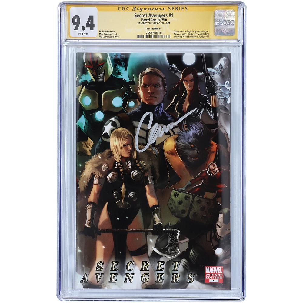 Chris Evans Captain America Autographed Secret Avengers #1 Comic Book - CGC Graded 9.4