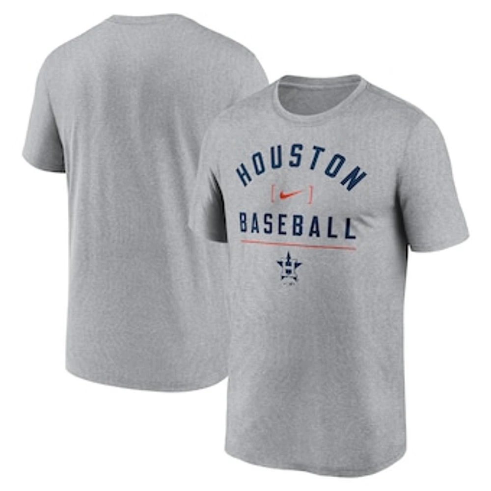 Men's Nike Heather Charcoal Houston Astros Arch Baseball Stack Performance T-Shirt