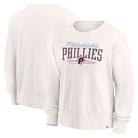 Women's Fanatics White Philadelphia Phillies Close The Game Fleece Pullover Sweatshirt