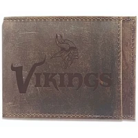 Brown Minnesota Vikings Bifold Leather Wallet