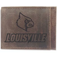 Brown Louisville Cardinals Bifold Leather Wallet