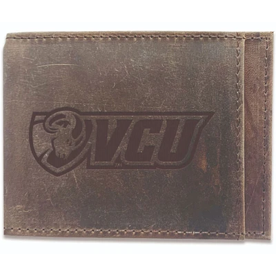 Brown VCU Rams Bifold Leather Wallet