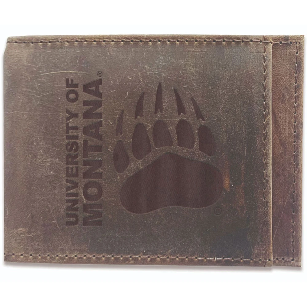 Brown Montana Grizzlies Bifold Leather Wallet