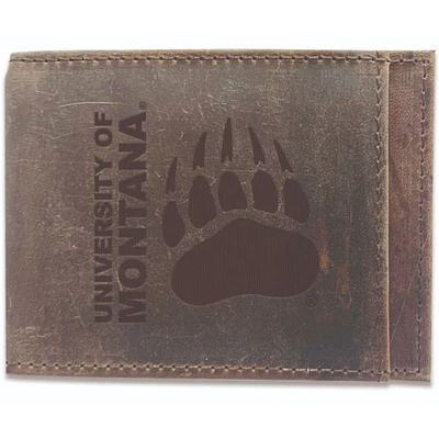 Brown Montana Grizzlies Bifold Leather Wallet