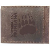 Brown Montana Grizzlies Bifold Leather Wallet
