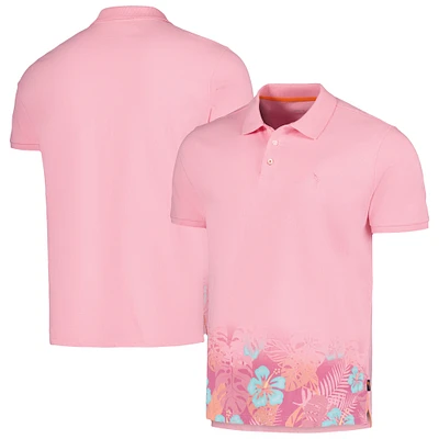 Men's Margaritaville Pink Tropical Border Polo