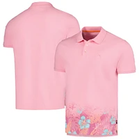 Men's Margaritaville Pink Tropical Border Polo