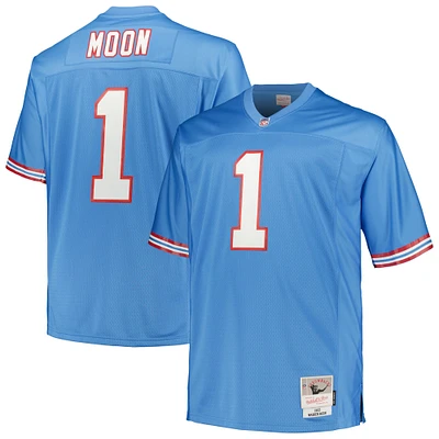 Men's Mitchell & Ness Warren Moon Light Blue Houston Oilers Big Tall 1993 Legacy Retired Player Jersey