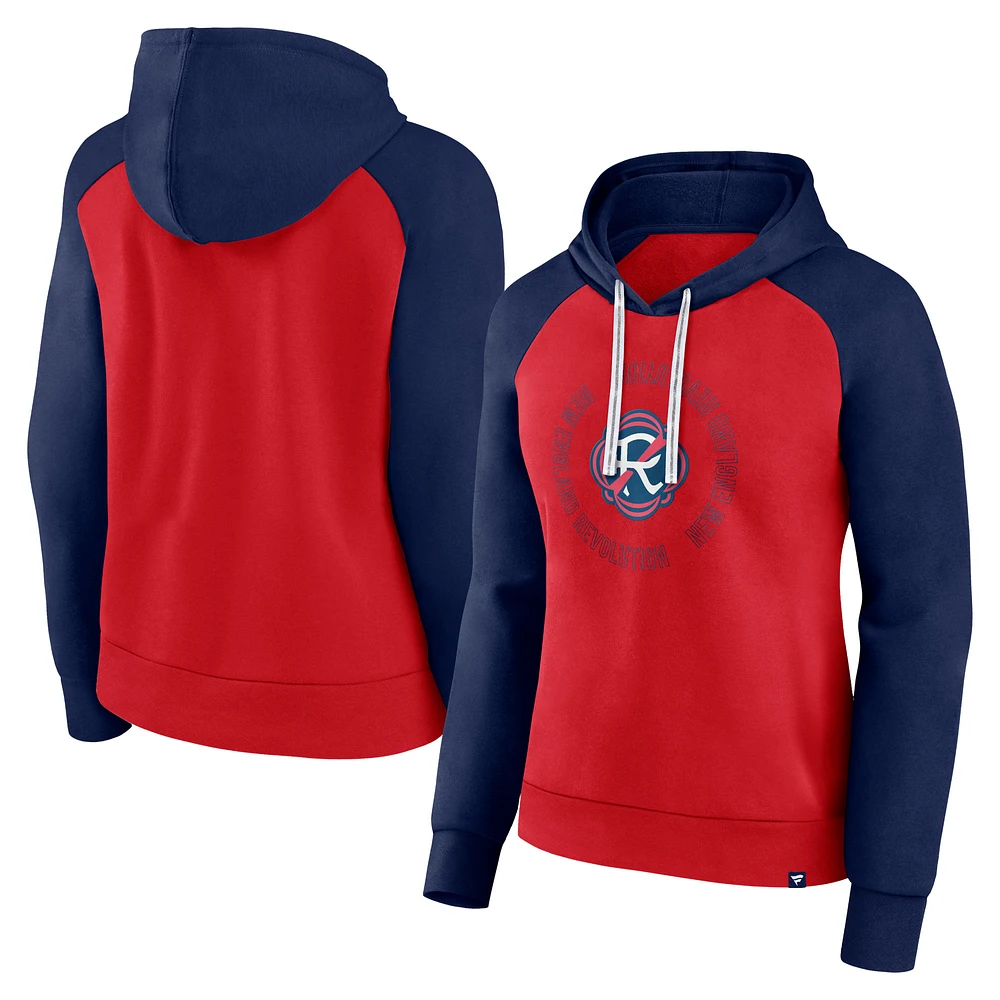 Women's Fanatics Red/Navy New England Revolution Instep Pullover Hoodie