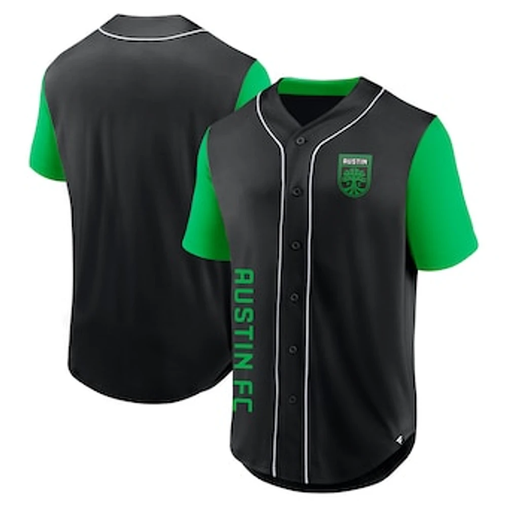 Men's Fanatics Black Austin FC Balance Fashion Baseball Jersey