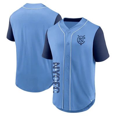 Men's Fanatics Light Blue New York City FC Balance Fashion Baseball Jersey