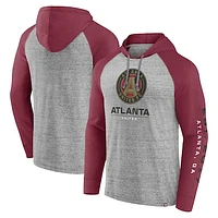 Men's Fanatics Steel Atlanta United FC Deflection Raglan Pullover Hoodie