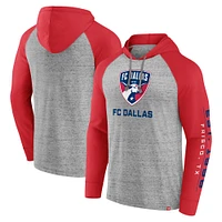 Men's Fanatics Steel FC Dallas Deflection Raglan Pullover Hoodie