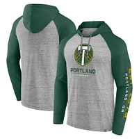 Men's Fanatics Steel Portland Timbers Deflection Raglan Pullover Hoodie