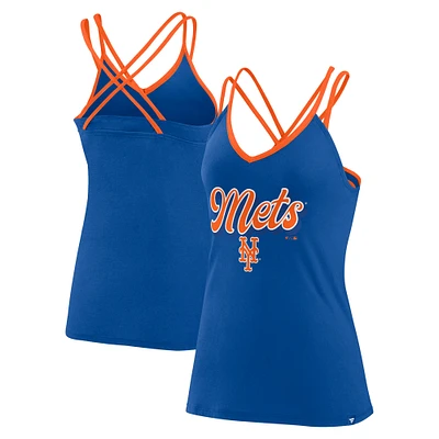 Women's Fanatics Royal New York Mets Go For It Strappy V-Neck Tank Top