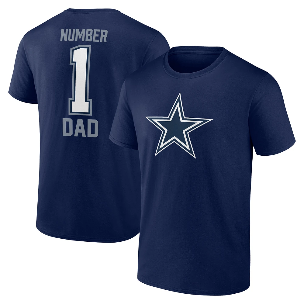 Men's Fanatics Navy Dallas Cowboys Father's Day #1 Dad T-Shirt