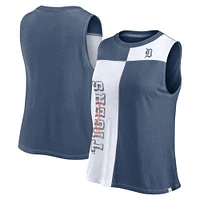 Women's Fanatics Navy/White Detroit Tigers Color-Block Tank Top