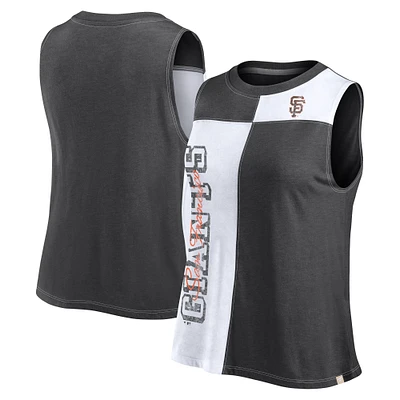 Women's Fanatics Black/White San Francisco Giants Color-Block Tank Top