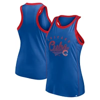 Women's Fanatics Royal Chicago Cubs Tailsweep Fashion Racerback Rhinestone Tank Top