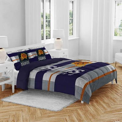 Phoenix Suns Three-Piece Heathered Stripe Queen Bed Set