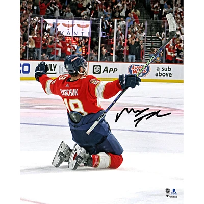 Matthew Tkachuk Florida Panthers Autographed 16" x 20" Eastern Conference Final Game Winning Goal Celebrating Photograph