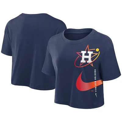 Women's Nike Navy Houston Astros City Connect Performance Cropped T-Shirt