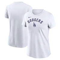 Women's Nike White Los Angeles Dodgers Team Arch T-Shirt