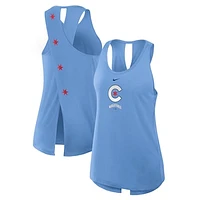 Women's Nike Powder Blue Chicago Cubs City Connect Crossed Back Tank Top