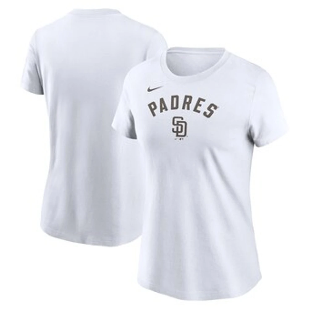 Women's Nike White San Diego Padres Team Arch T-Shirt