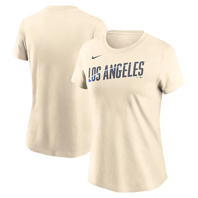 Women's Nike  Cream Los Angeles Dodgers 2024 City Connect Wordmark T-Shirt