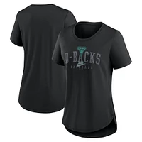 Women's Nike Black Arizona Diamondbacks Cooperstown Collection Local Arch Tri-Blend T-Shirt