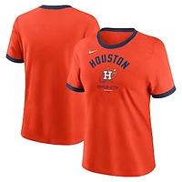 Women's Nike  Orange Houston Astros 2024 City Connect Ringer Tri-Blend T-Shirt