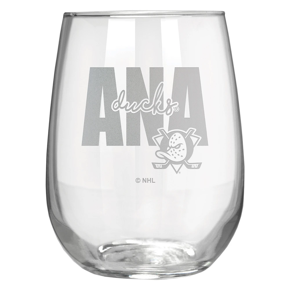 Anaheim Ducks Etched 17oz. City Stemless Wine Glass