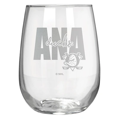 Anaheim Ducks Etched 17oz. City Stemless Wine Glass