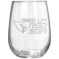 Arizona Cardinals Etched 17oz. Rally Cry Stemless Wine Glass
