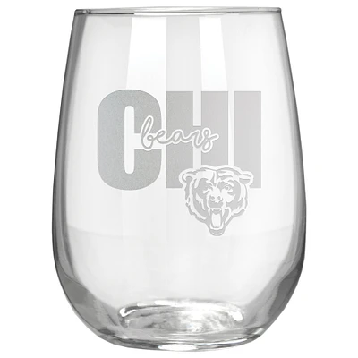 Chicago Bears Etched 17oz. City Stemless Wine Glass