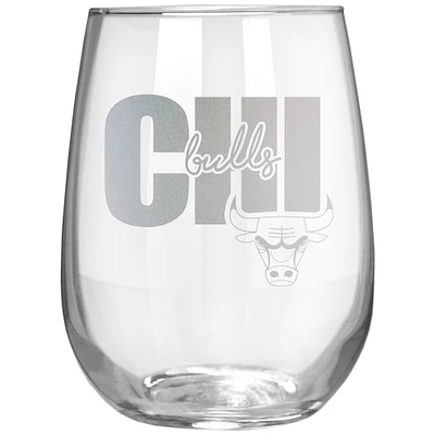 Chicago Bulls Etched 17oz. City Stemless Wine Glass