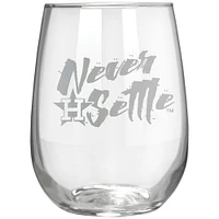Houston Astros Etched 17oz. Rally Cry Stemless Wine Glass