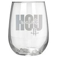 Houston Rockets Etched 17oz. City Stemless Wine Glass