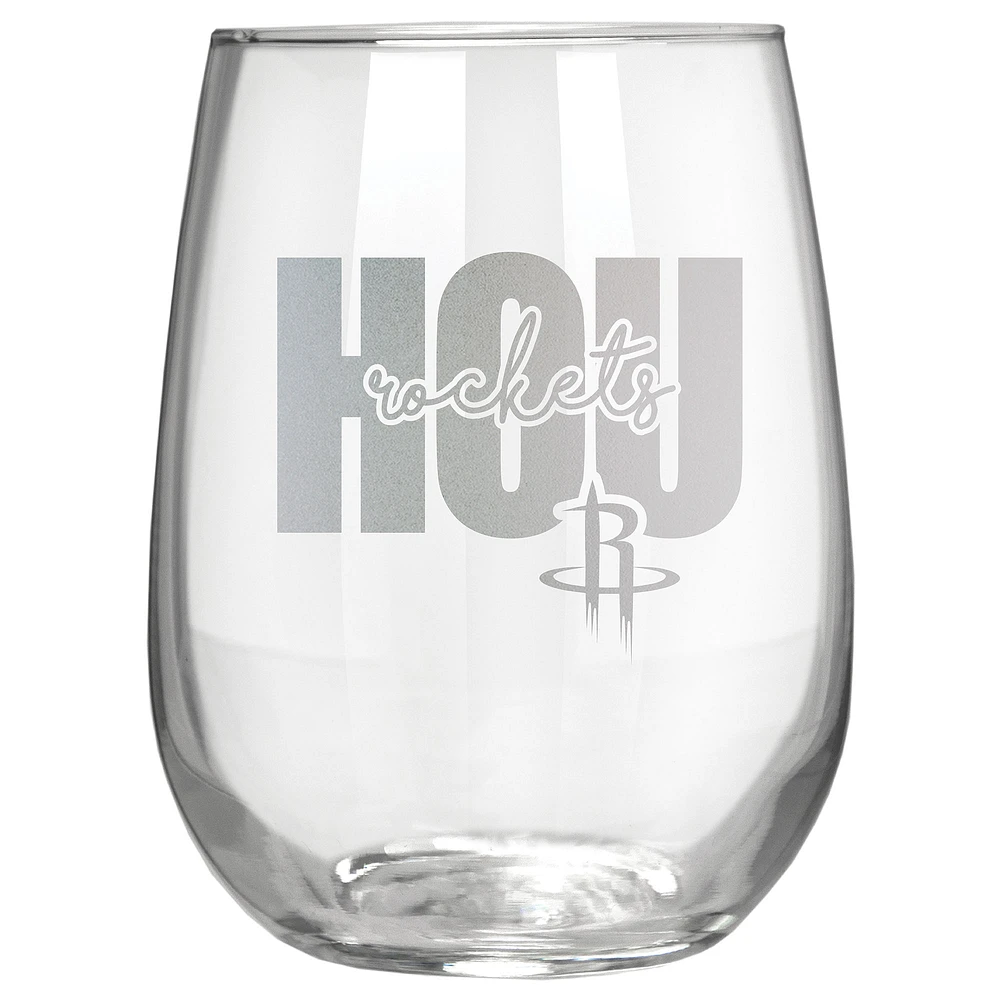Houston Rockets Etched 17oz. City Stemless Wine Glass