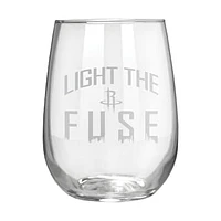 Houston Rockets Etched 17oz. Rally Cry Stemless Wine Glass