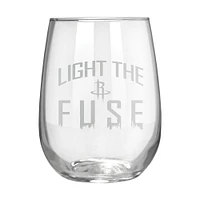 Houston Rockets Etched 17oz. Rally Cry Stemless Wine Glass