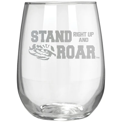 LSU Tigers Etched 17oz. Rally Cry Stemless Wine Glass