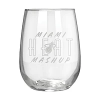 Miami Heat Etched 17oz. Rally Cry Stemless Wine Glass